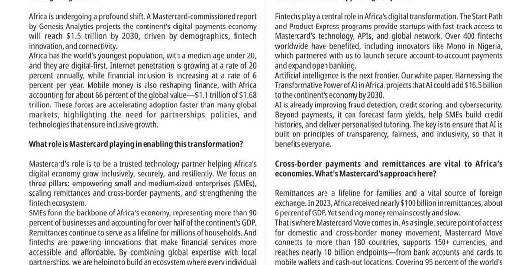 GOLD Sponsor of The Nigeria Summit, Mastercard’s latest special report