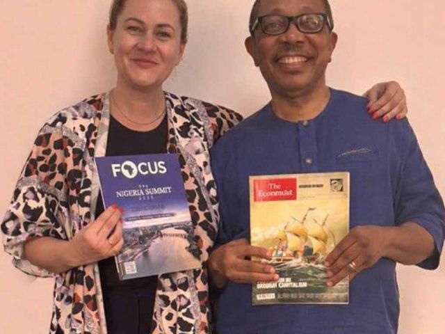 Managing Director Camelia Oros Tsarouchis met with the Head of Corporate Communications of Dangote Group